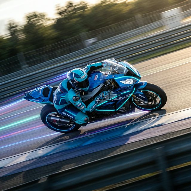 Motorcycle racing action